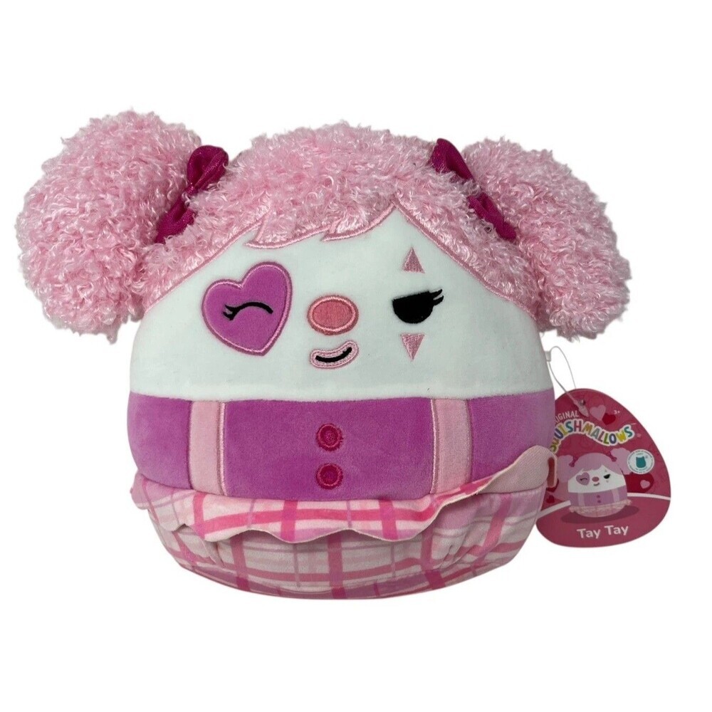 Squishmallows Tay Tay Pink Clown Size 8 Inch Valentine Plush Toy Clowncore NWT
